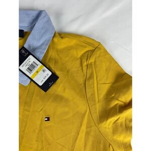 Tommy Hilfiger Heritage Polo Dress Women's‎ Medium Mustard Striped Collar